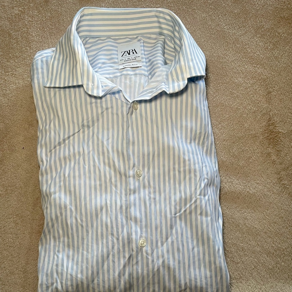 Zara Mens Striped Long Sleeve Shirt